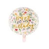 Happy birthday folieballon med blomster