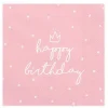 Happy birthday servietter, lyserød