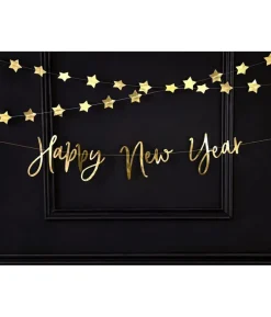 Happy New Year guirlande guld