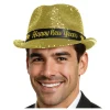 Happy New Year hat, guld pailletter