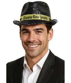 Happy New Year hat, sorte pailletter