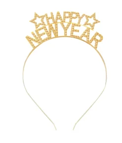 Happy New Year hårbøjle med sten