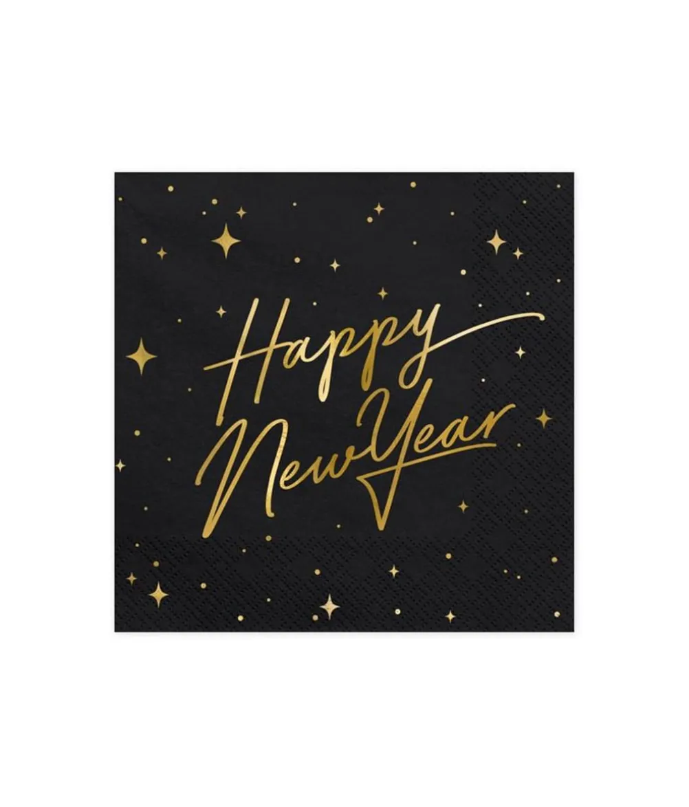Happy New Year servietter, 33x33 cm
