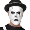 Harlekin maske med bowlerhat.