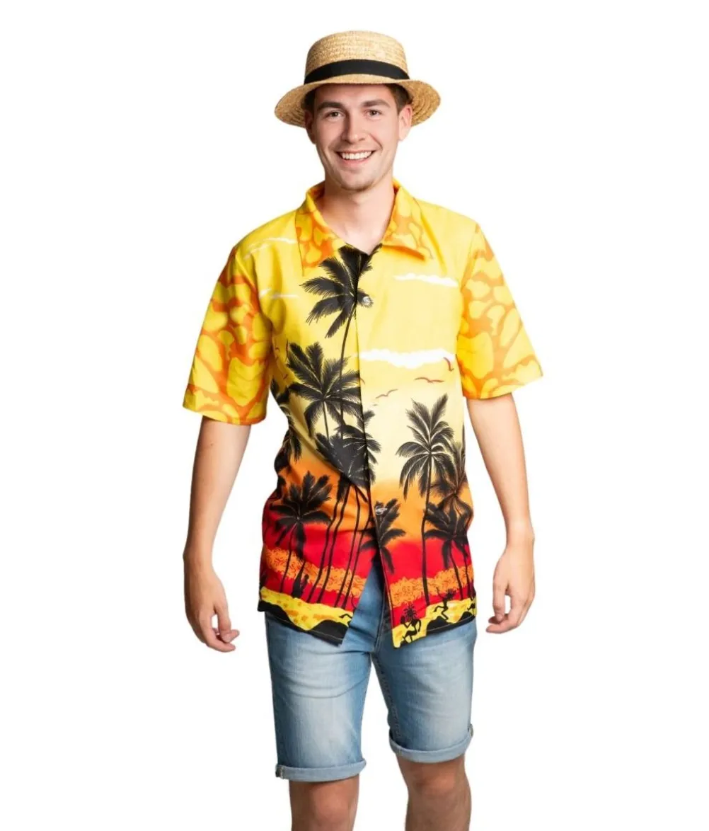 Hawaii skjorte, gult paradis