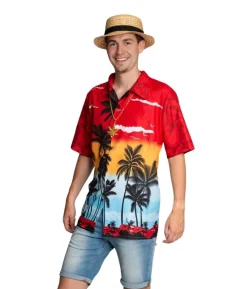 Hawaii skjorte, rødt paradis