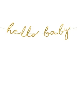 Hello baby guirlande, guld
