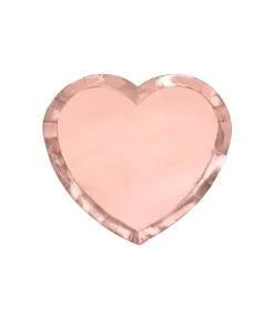 Hjerte paptallerkner, rose gold