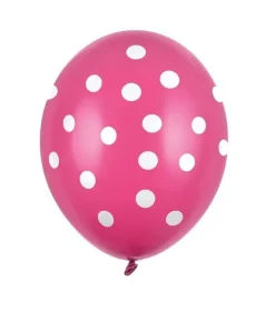Hot pink balloner med hvide prikker