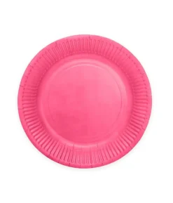 Hot pink paptallerkner, 18cm 8 stk