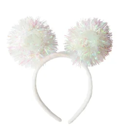 Hårbøjle perlemor pompoms med LED lys