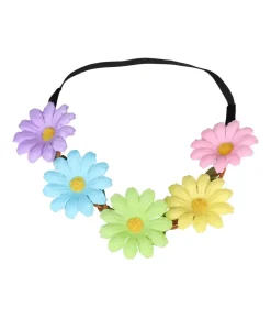 Hårbånd med blomster i pastelfarver