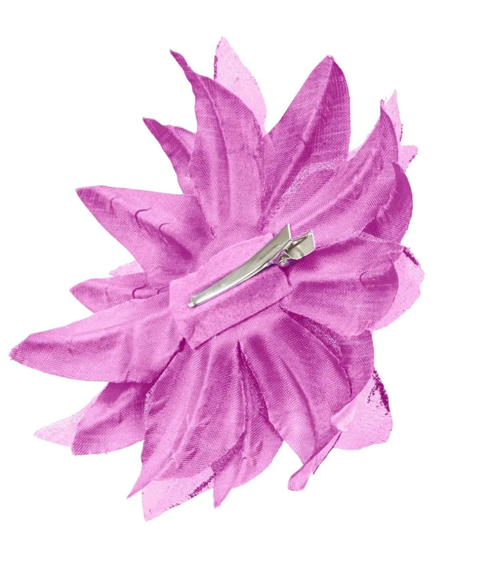 Hårklips med pink blomst