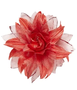 Hårklips med rød blomst