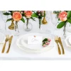 Hvide bordkort med rose gold hjerte