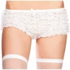 Hvide hotpants med flæser, XL