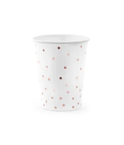 Hvide papkrus med rose gold prikker