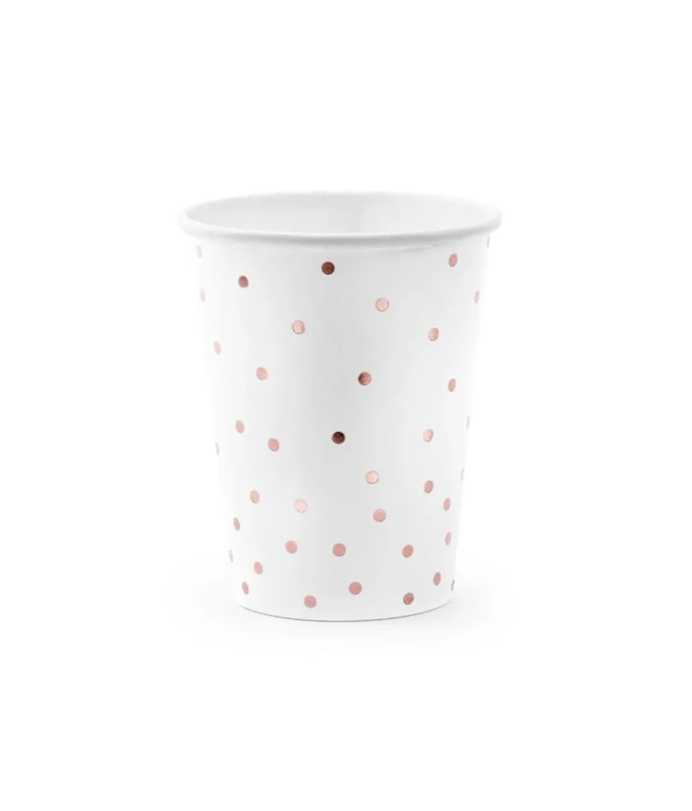 Hvide papkrus med rose gold prikker