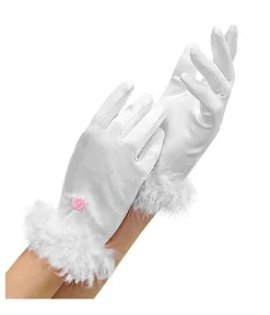 Hvide satin handsker, børn
