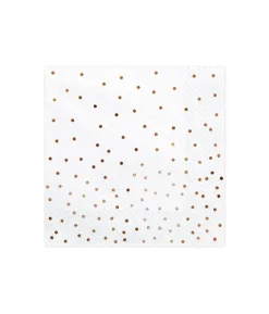 Hvide servetter med rose gold prikker