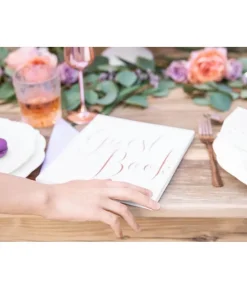 Hvid gæstebog med rose gold skrift