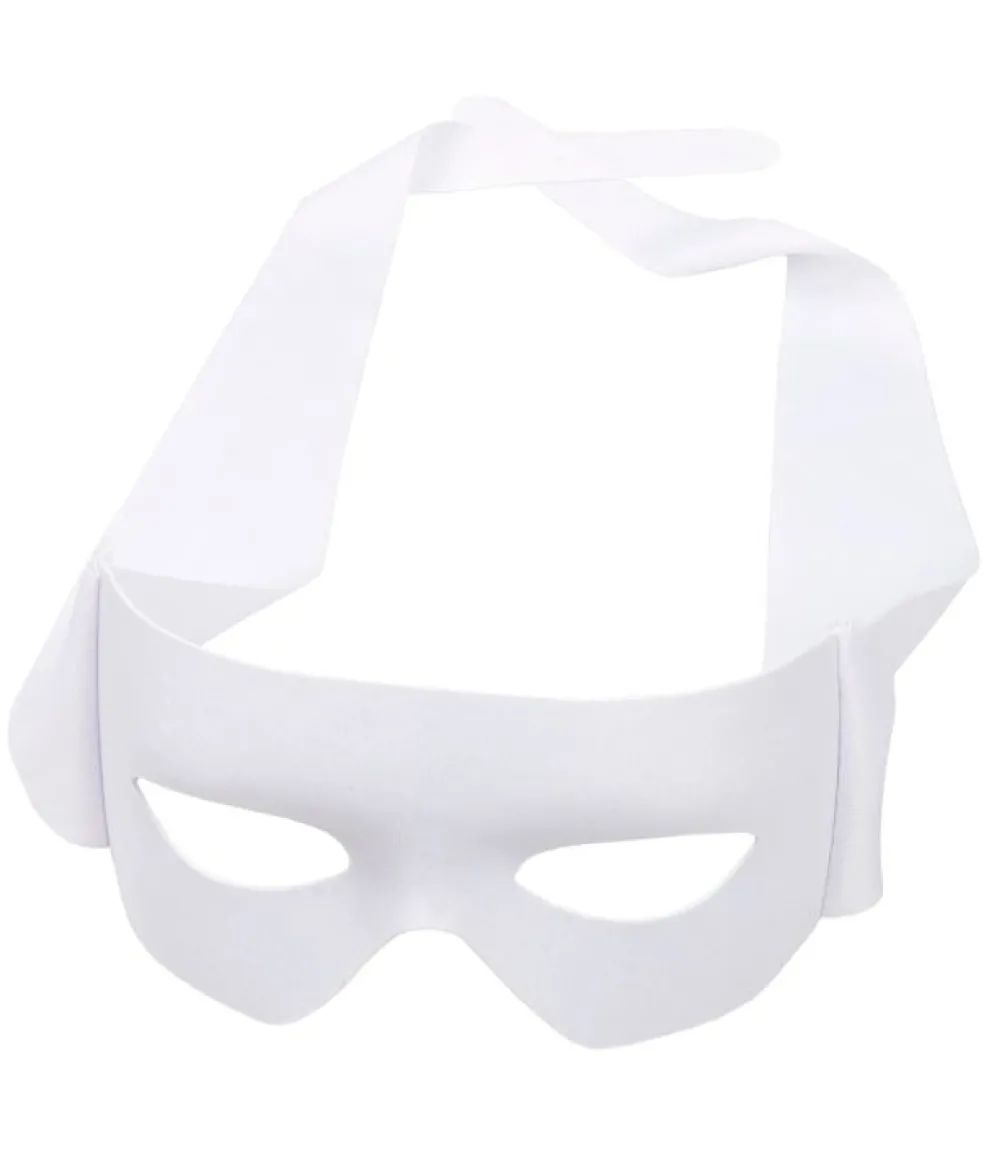 Hvid halvmaske med bånd