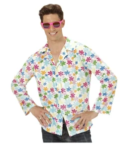 Hvid Hippie Flower skjorte