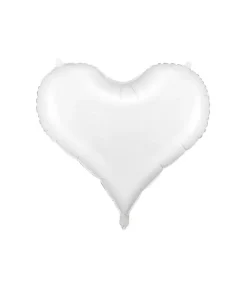 Hvid hjerte folieballon