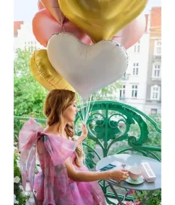 Hvid hjerte folieballon