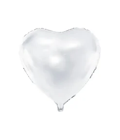 Hvid hjerte folieballon