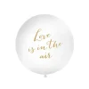 Hvid kæmpe ballon LOVE IS IN THE AIR, guld