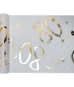 Hvid og guld bordløber, 80 år