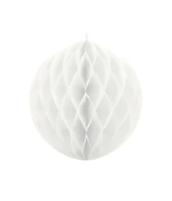Hvid papirvæv kugle, 10 cm