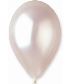 Hvid perlemor ballon, metallic