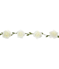 Hvid rose guirlande, 120 cm
