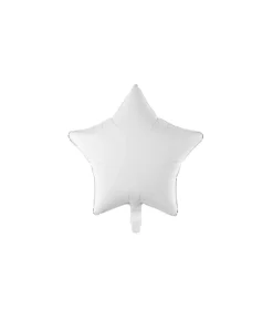 Hvid stjerne folieballon, 48 cm