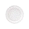 Hvid tallerken med rose gold prikker, 18cm