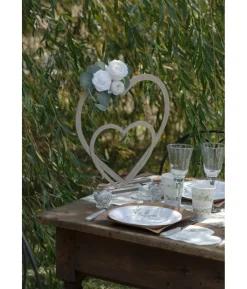 Hvidt dekorationshjerte, 39 cm