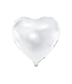 Hvidt hjerte folieballon