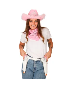 Hvidt og pink cowboy sæt