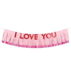 I love you banner med frynser