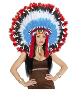 Indianer fjerprydelse blå