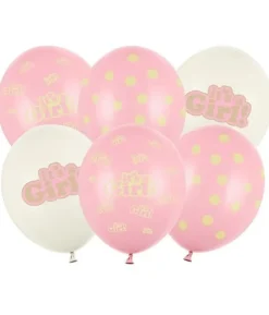 It's a Girl balloner, 6 stk