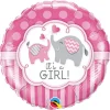 It`s a girl folieballon med elefant, 46 cm
