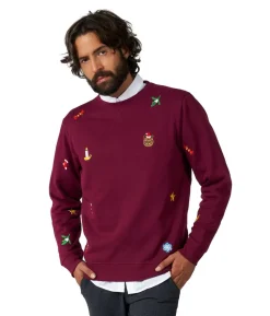 Julebluse X-mas Icons, burgundy
