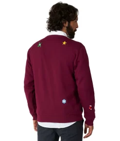 Julebluse X-mas Icons, burgundy