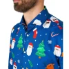 Juleskjorte Festivity Blue