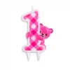Kagelys med pink bjørn, 1 år