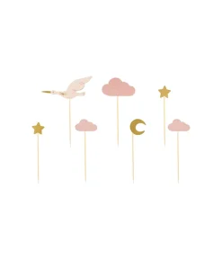 Kagepynt pink stork, 11 cm