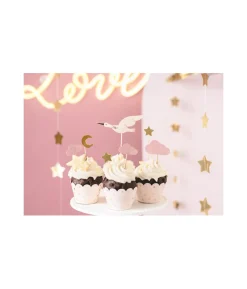 Kagepynt pink stork, 11 cm
